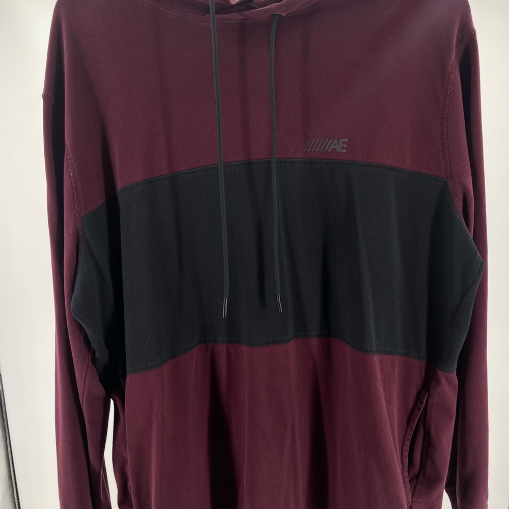 American Eagle Outfitters Burgundy and Black Hoodie